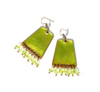 Zagara - világoszöld tűzzománc fülbevaló peridottal