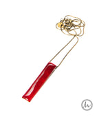 Almendra - hosszúkás tűzzománc nyaklánc rubinvörös