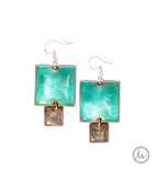 Chefchaouen - szögletes tűzzománc fülbevaló