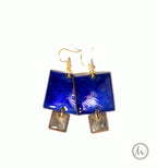 Chefchaouen - szögletes tűzzománc fülbevaló