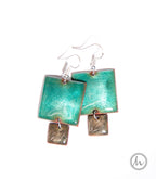 Chefchaouen - szögletes tűzzománc fülbevaló