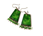 Laurier - sötétzöld tűzzománc fülbevaló