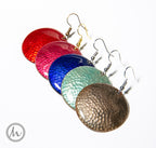 Martelado - kalapált kerek tűzzománc fülbevaló