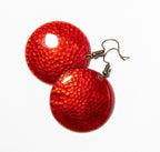 Martelado - kalapált kerek tűzzománc fülbevaló