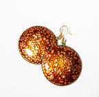 Martelado - kalapált kerek tűzzománc fülbevaló