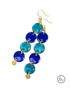 Neelima - tűzzománc fülbevaló kék árnyalatokban