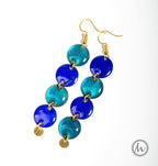 Neelima - tűzzománc fülbevaló kék árnyalatokban