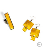 Solfatara - szögletes tűzzománc gyűrű aranysárga