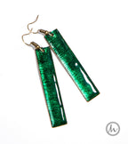 Verde - kalapált hosszúkás tűzzománc fülbevaló