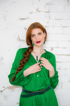 Verde - kalapált hosszúkás tűzzománc gyűrű